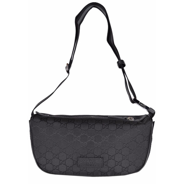 gucci black leather fanny pack