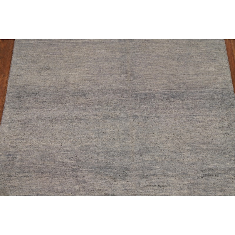 Hand Knotted Oriental 100% Wool Carpet Modern Modern Greys & Charcoal Gabbeh Area Rug - 5' 0'' X 3' 6''