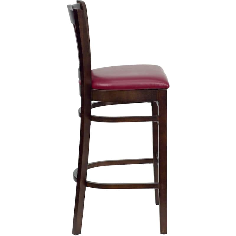 2Pk Vertical Slat Back Wood Restaurant Barstool - Hospitality Seating