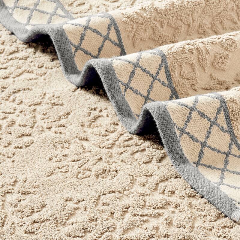 Modern Threads Damask Jacquard 6-piece Embellished Border Towel Set