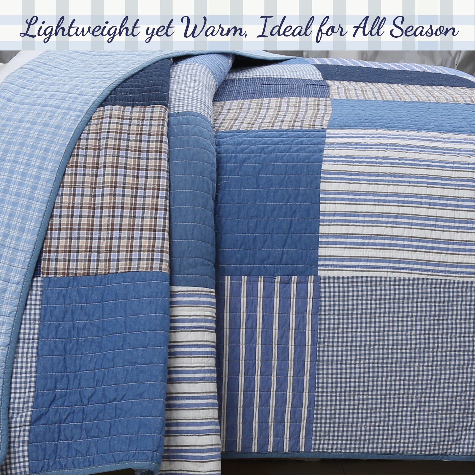 Cozy Line Home Fashion Checkered Quilt Set BB2022 076