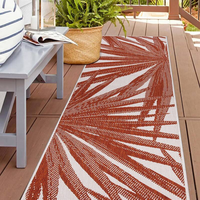 World Rug Gallery Tropical Nature Inspired Indoor/Outdoor Area Rug