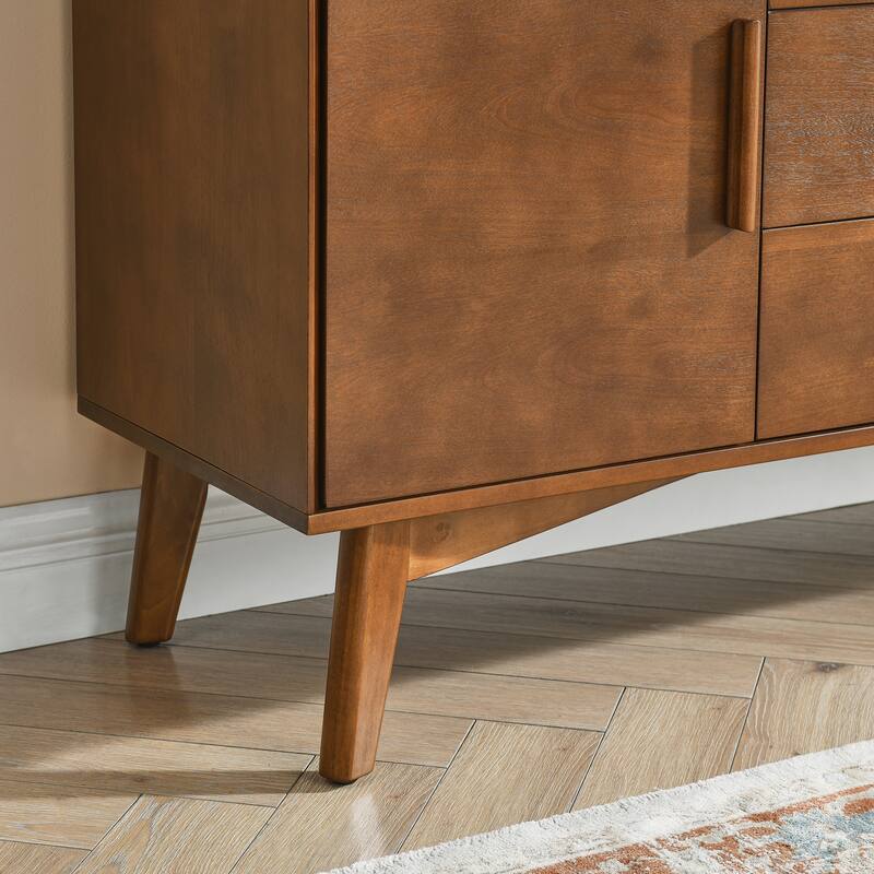 47.3" Mid-Century Sideboard Buffet Cabinet with with 2 Doors and 3 Drawers