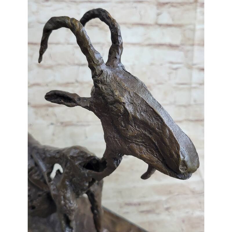 Pablo Pico She Goat 1952 Bronze Statue Sculpture Replica Figure Marble Base 14.5 Inches
