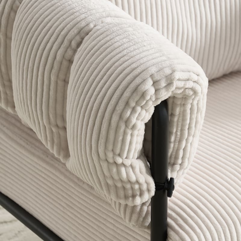 Simple Side Chair Office Chair Coffee Chair with Metal Legs, Creamy White Padded Chair Reception Chair