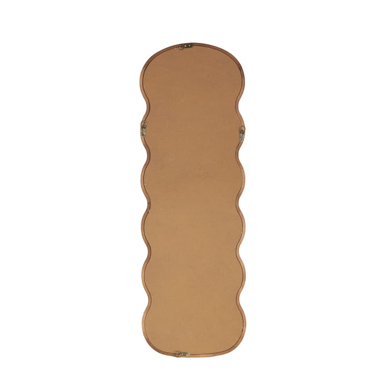 Wood Abstract Handmade Wavy Wall Mirror - Dark Brown - Roche River Decor