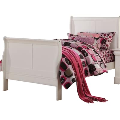 Twin Size Wood Sleigh Bed with Storage Drawer