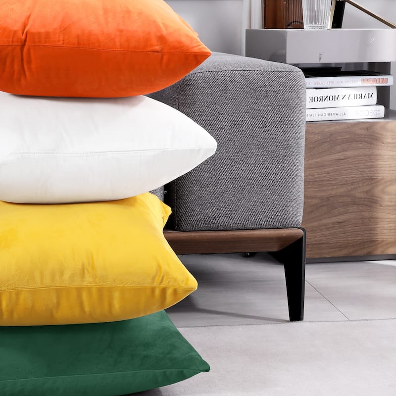 Deconovo Velvet Throw Pillow Covers 4 PCS (Cover Only)