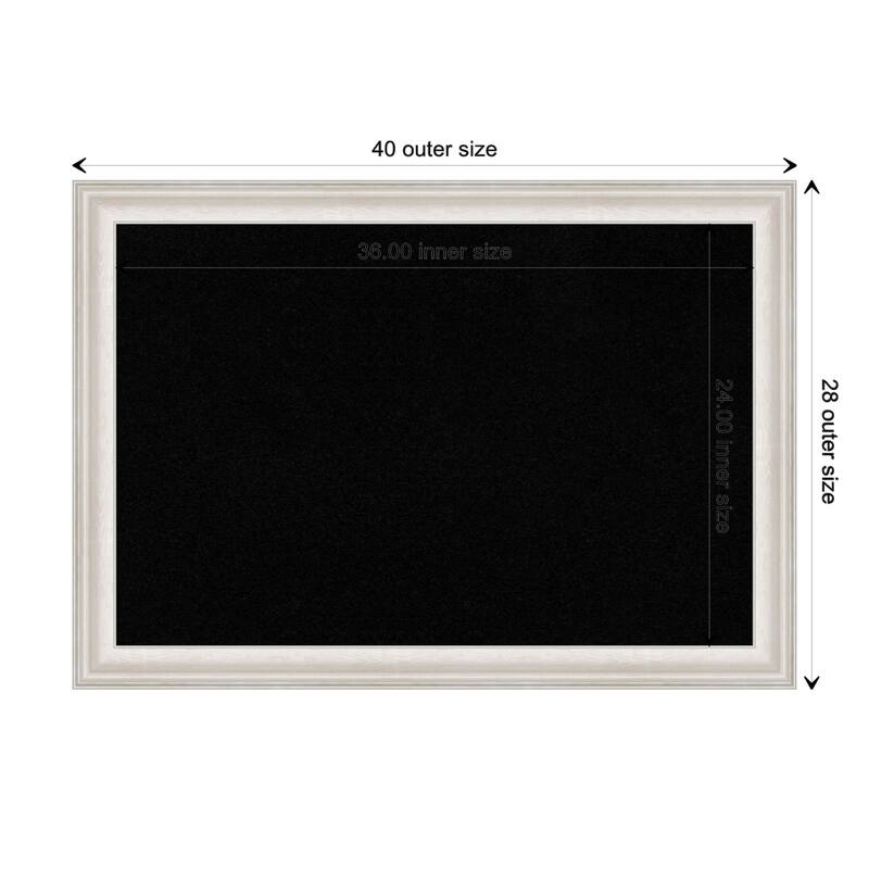 Trio White Wash Silver Framed Black Corkboard Bulletin Board - Board Size 36x24