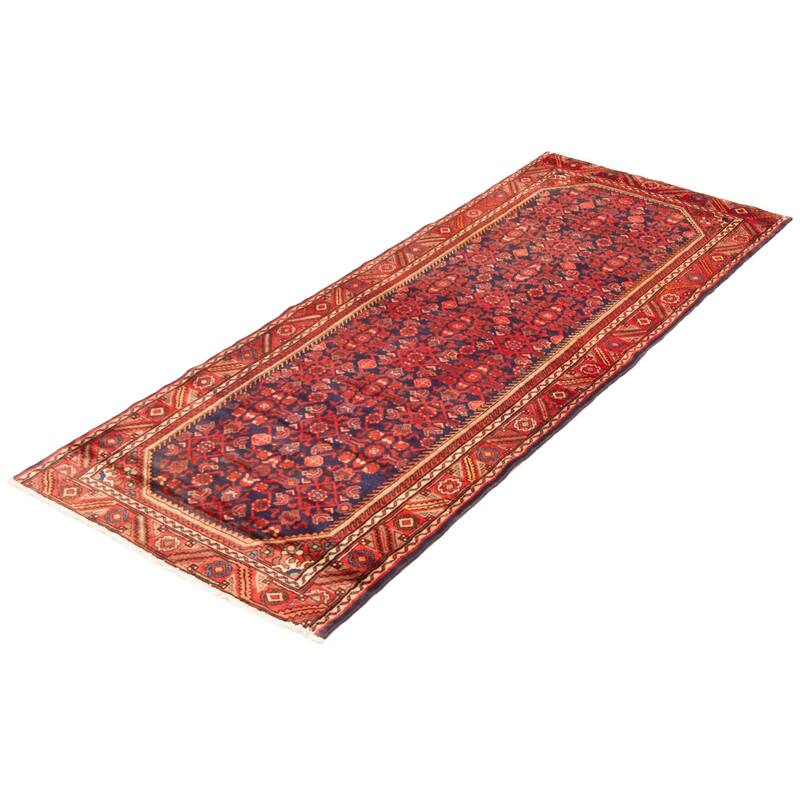 ECARPETGALLERY Hand-knotted Andelz Navy Wool Rug - 3'8 x 9'5