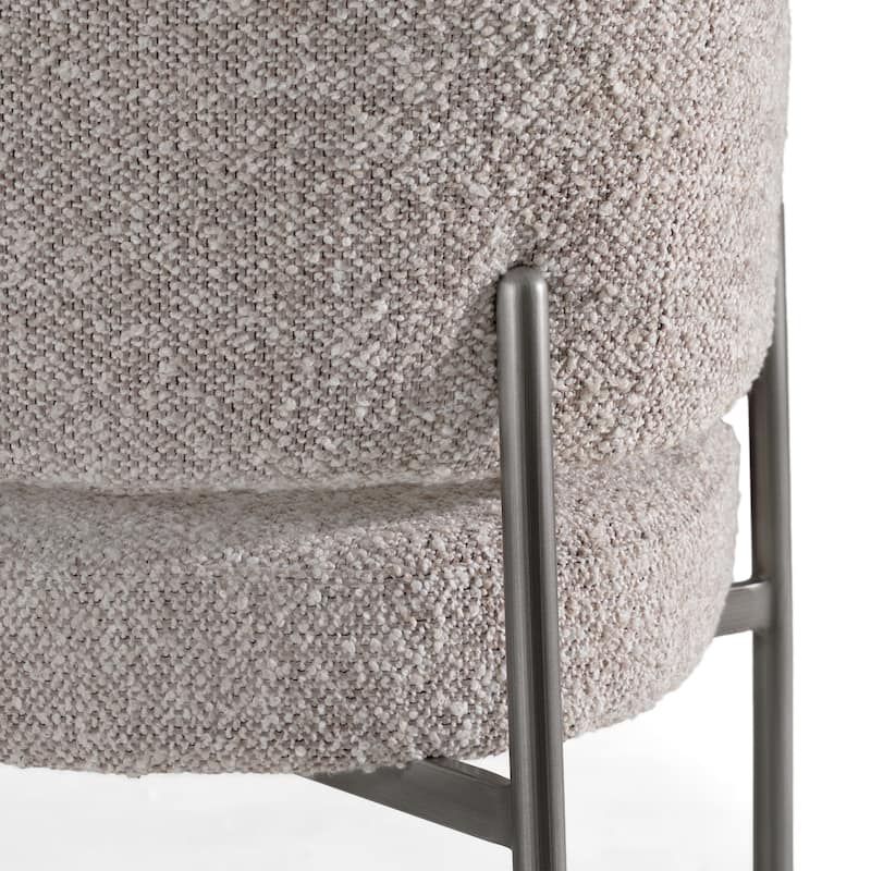 Modrest Thomas Modern Grey Fabric & Pewter Dining Chair