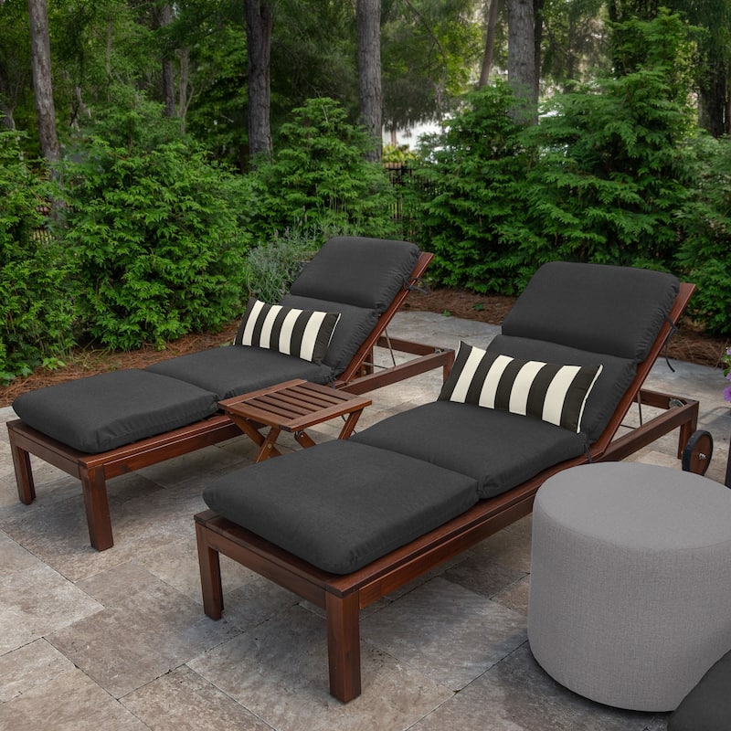 Casual Cushion Sunbrella® Fabric 1-Piece Outdoor Chaise Cushion, 22.5"W x 74"L - 22.5"W x 74"L