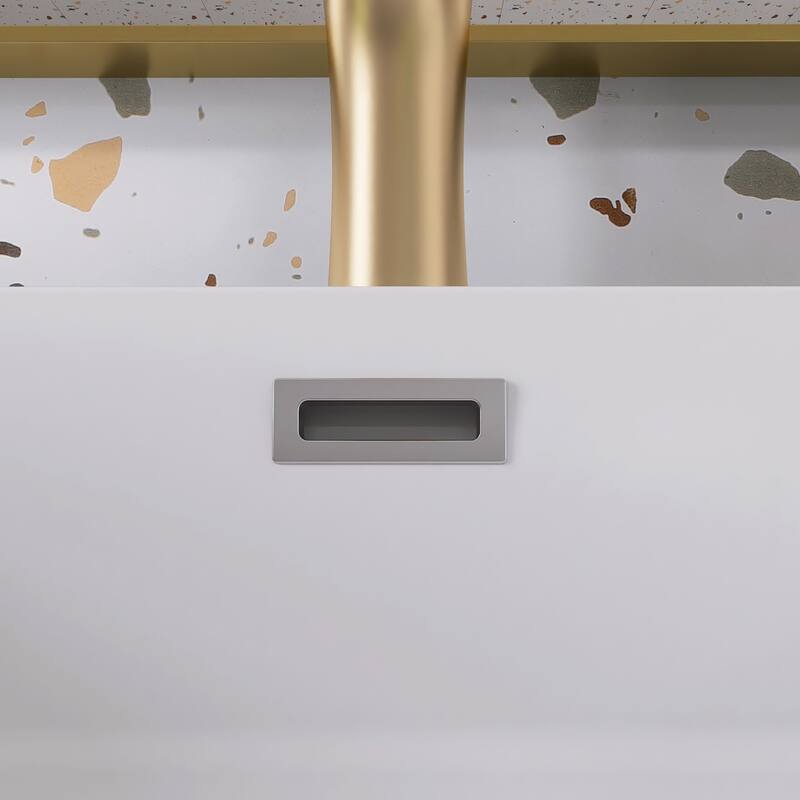 Wall Mounted Bathroom Vanity with Solid Surface Sink and Soft Drawers