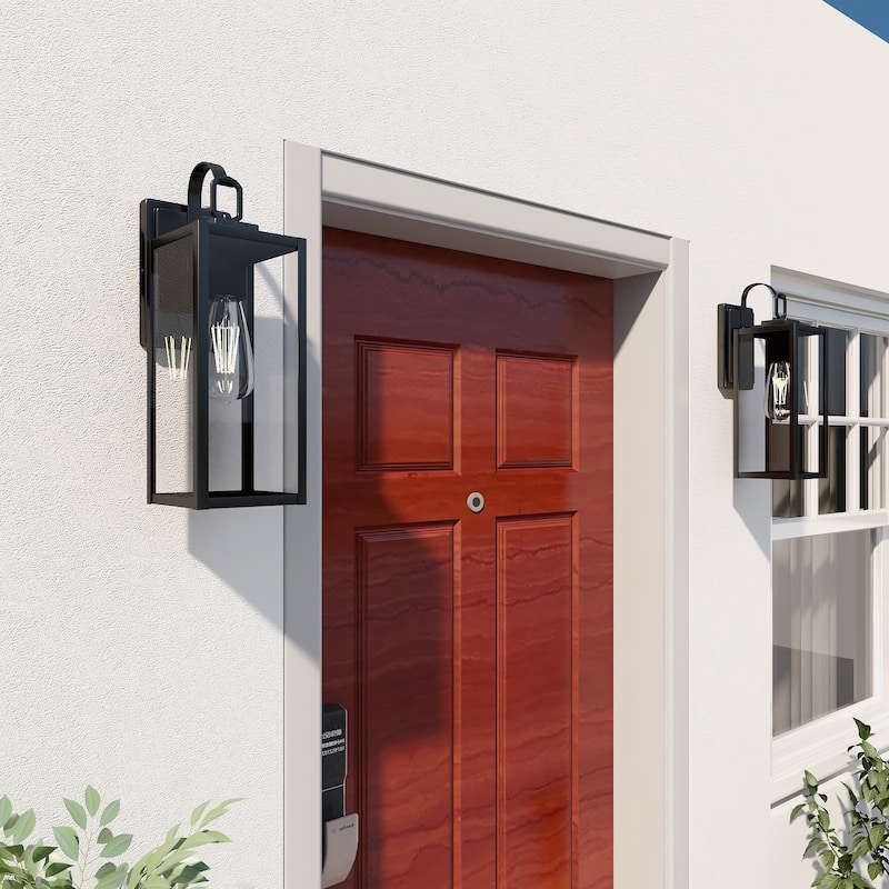 2 Pack Exterior Waterproof Wall Sconce Light Dusk to Dawn - 5.9"x7.8"x17.7"