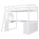 preview thumbnail 33 of 43, Full Wooden Loft Bed with U-shaped Desk, Storage Compartments & Tri-fold Mirror, Space-Saving for Bedroom or Guest Room, Grey