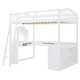 preview thumbnail 39 of 52, Solid Wood Loft Bed w/ U-shaped Storage Desk & Tri-fold Mirror - Full Size