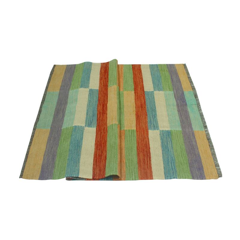 Hand-Woven Winchester Kilim Knightsbridge Rust/Ivory Rug - 4'1" x 5'11"