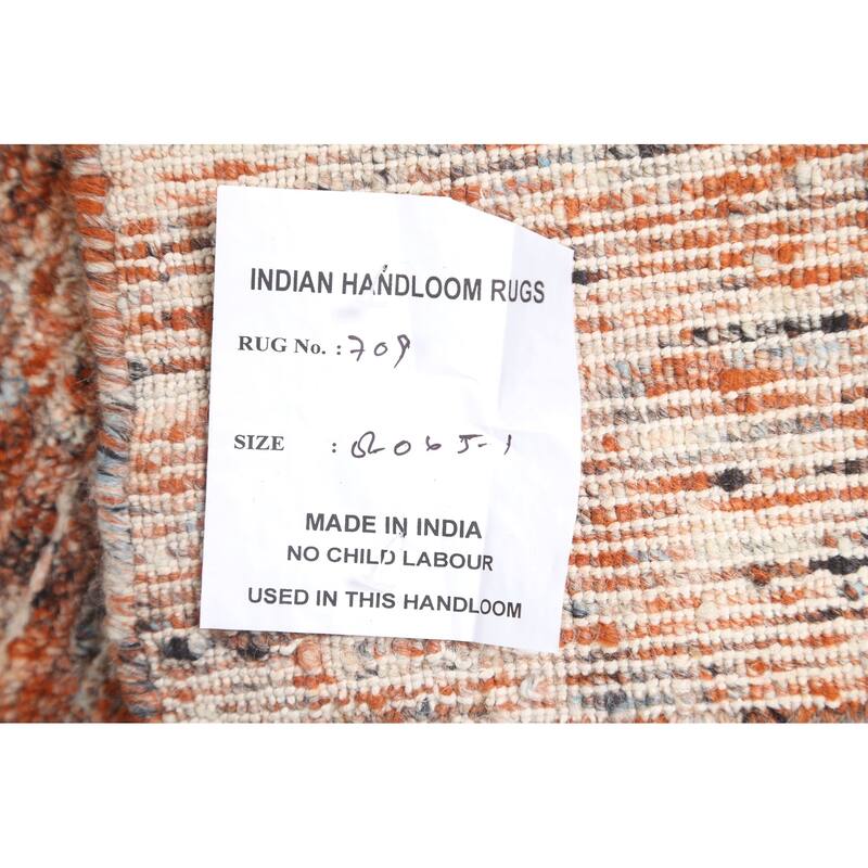 Hand Knotted Oriental 100% Wool Carpet Tribal Abstract Multi-Colored Gabbeh Area Rug - 8' 0'' X 5' 1''