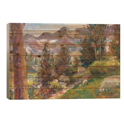 Trail Print On Wood by Catherine M. Elliott - Multi-Color
