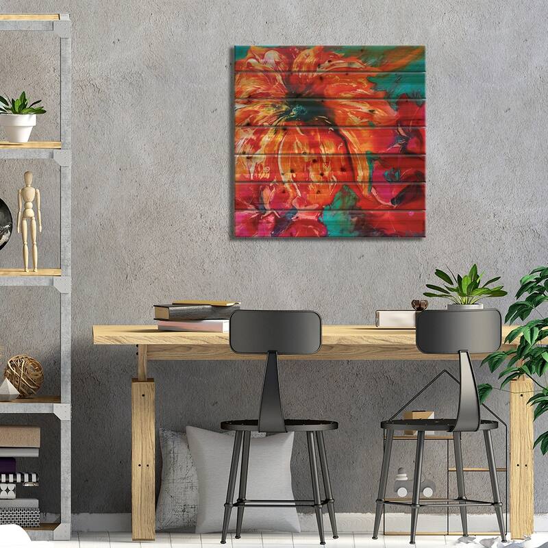 Tropical Garden III Print On Wood by Françoise Wattré - Multi-Color