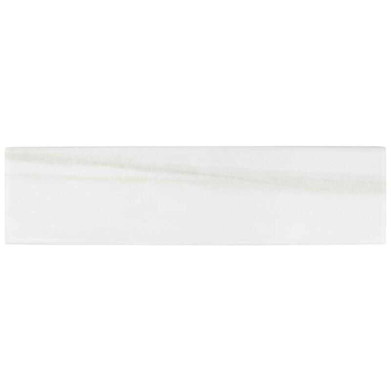 Alpine 3 in. x 12 in. Blanc Gloss Glazed Ceramic Subway Wall Tile