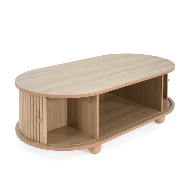 47x23'' Retro Natural Color Storage Coffee Table