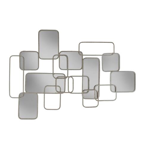 Metal 39" Abstract Mirrored Wall Decor, Silver