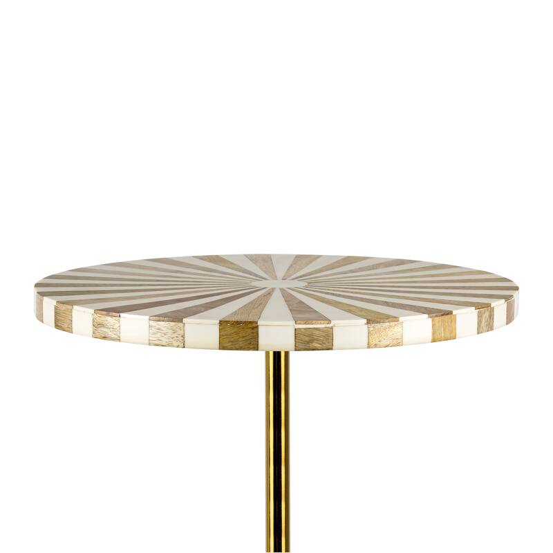 Evelyn 23.5" Metal/Cork Round End Table, by JONATHAN Y