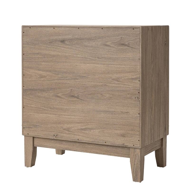 Mid-Century Modern Wooden Storage Buffet with Doors and Shelves