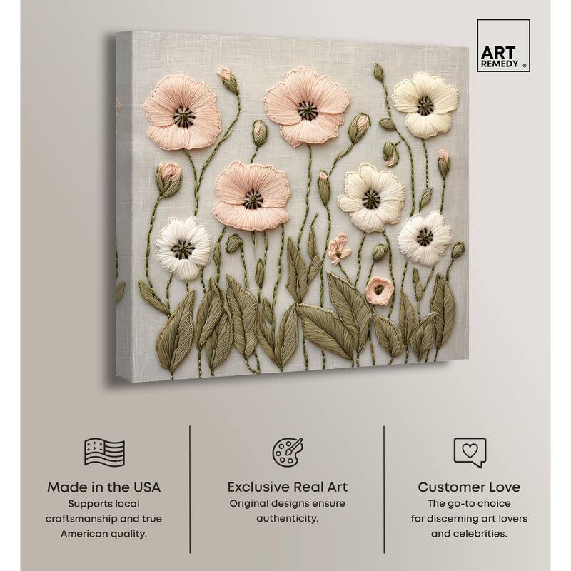 Stitched Serenity I Canvas by Art Remedy, Gallery Wrapped