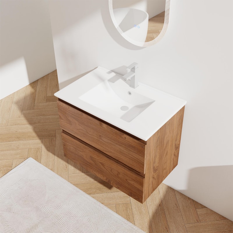 Bathroom Vanity With Sink In 24/30/36 Inch, Floating Bathroom Vanity With Soft Close Drawer