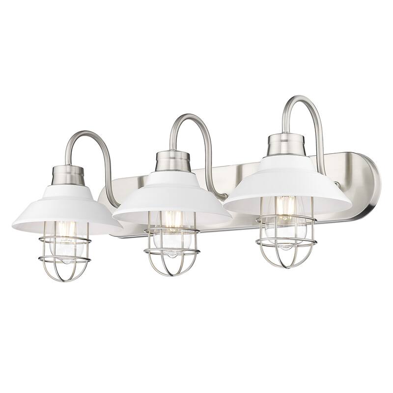 Golden Lighting 3320-BA3 WHT Lana 3 Light 26" Wide Bathroom Vanity - Pewter