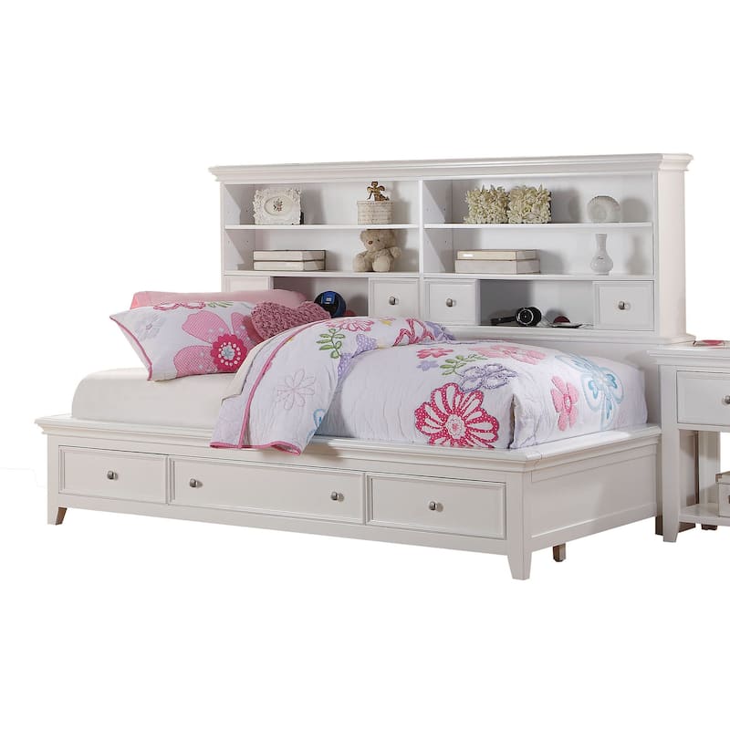 Cassidy White Daybed with Bookcase Headboard - Twin