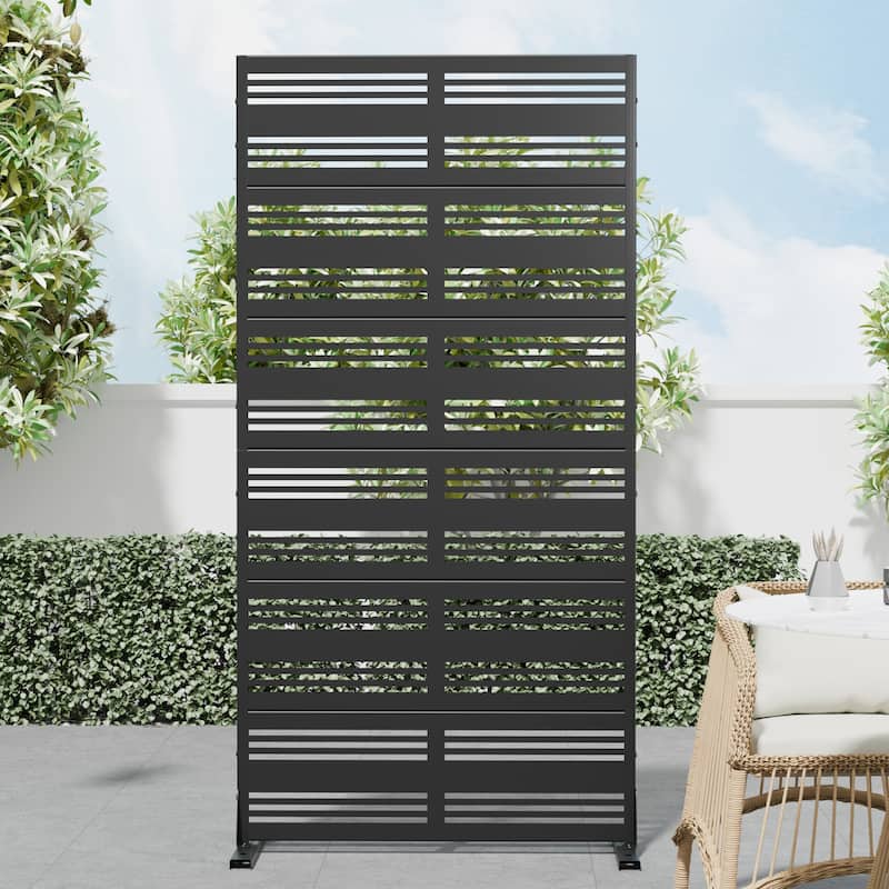 Dovelina 6ft.Outdoor Freestanding Metal Privacy Screen Decorative Garden Fence - 72"x35"