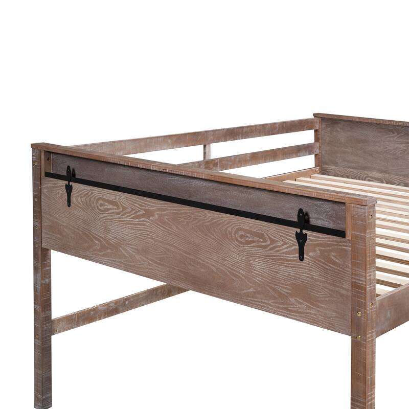 Wood Twin Size Loft Bed with Hanging Clothes Racks Bed Bath & Beyond