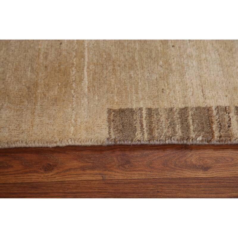 Hand Knotted Oriental 100% Wool Carpet Tribal Modern Beige & Ivories Gabbeh (kashkoli) Area Rug - 3' 2'' X 2' 0''