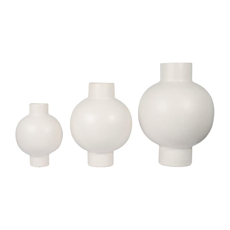 Sagebrook Home Neutral Round Modern Ceramic Bubble Vase