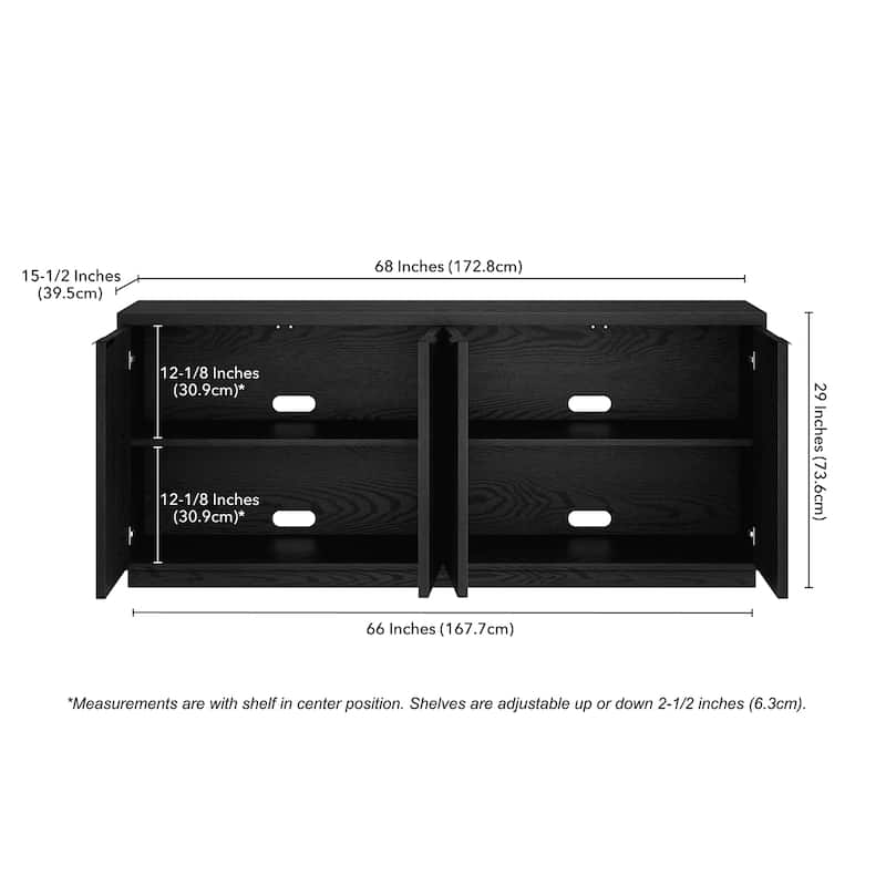 Mansfield 68" Wide Rectangular Fluted Buffet Table