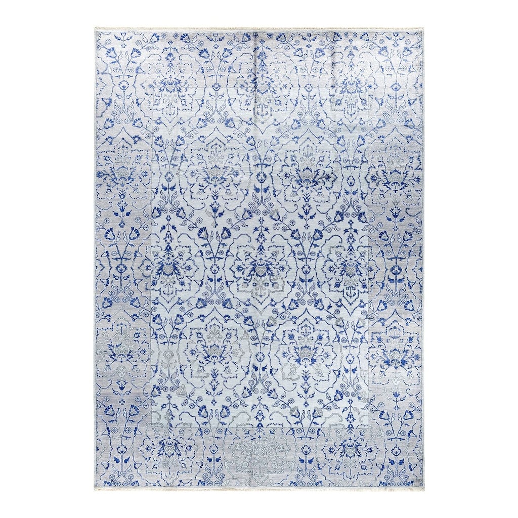 Modern One-of-a-Kind Handmade Area Rug - Beige, 9' 0" x 12' 4" - 9' 0" x 12' 4"