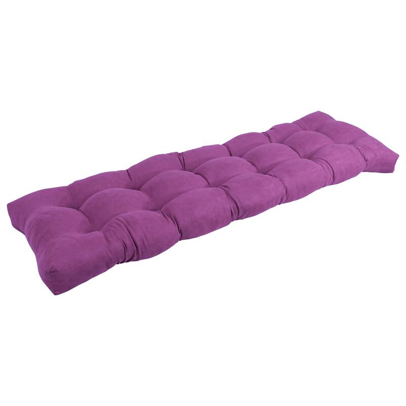 Solid Microsuede Tufted Indoor Bench Cushion (Multiple widths from 42 to 60 inch) - 60" wide - Ultra Violet