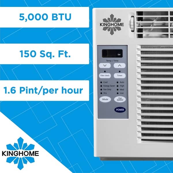 KingHome 5,000 BTU Window Air Conditioner with Electronic Controls and