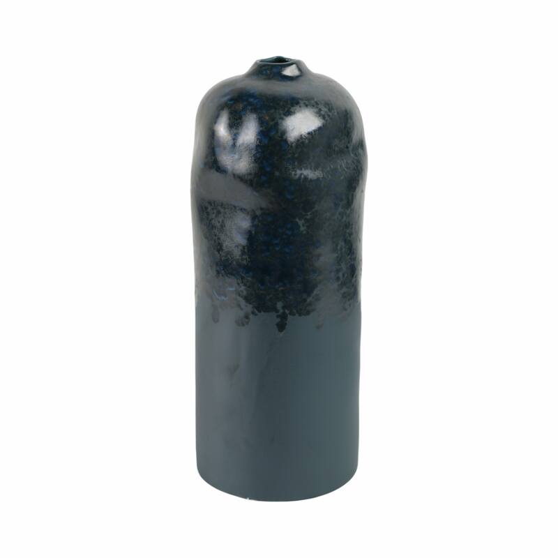 Decorative Vase - Blue Ceramic Finish Details
