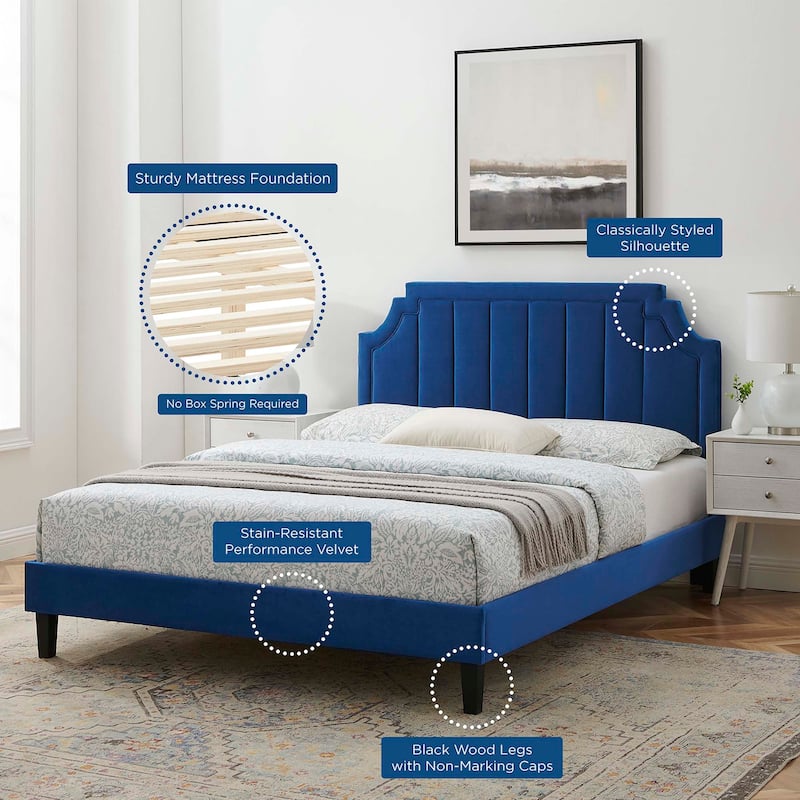 Sienna Performance Velvet Twin Platform Bed