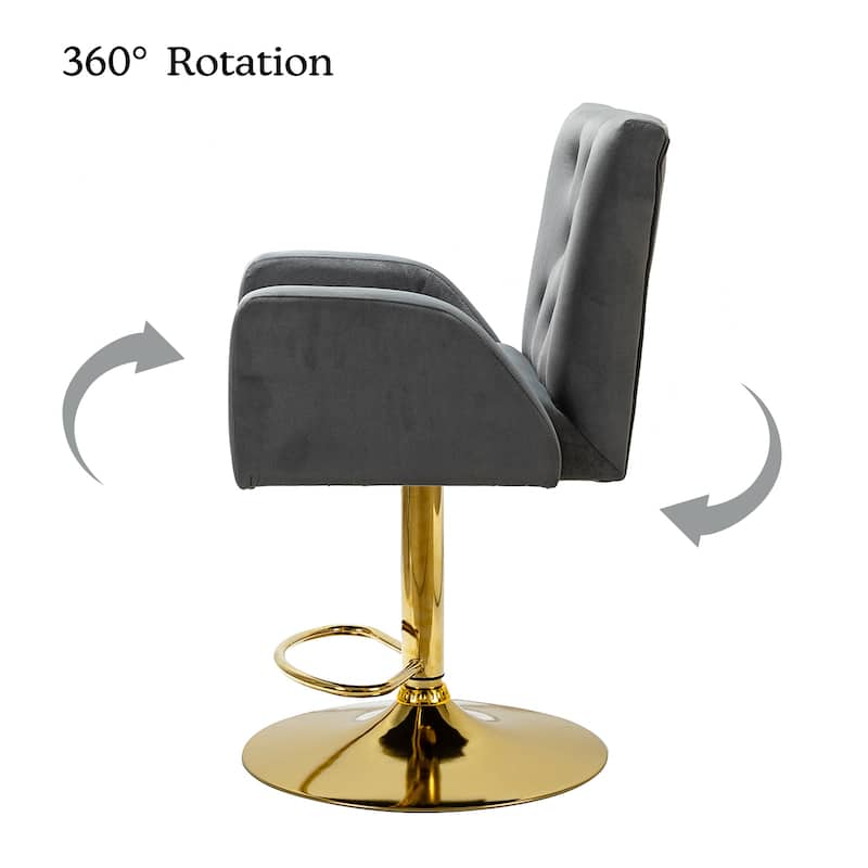 Loreto Modern Tufted Velvet Swivel chair with Adjustable Height by HULALA HOME