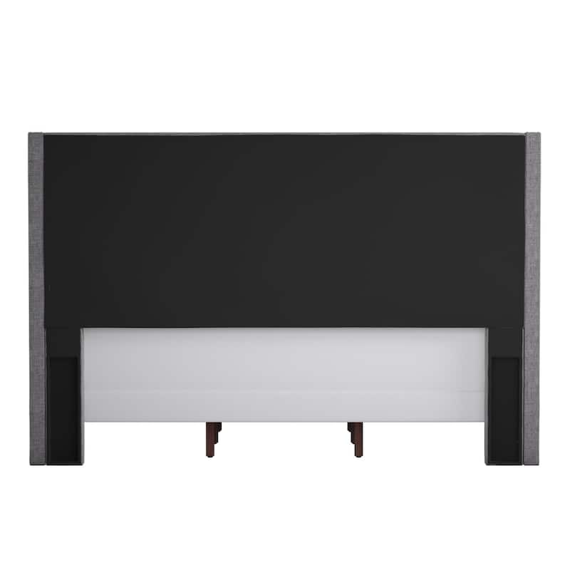 Melina Tufted Linen Wingback Platform Bed by iNSPIRE Q Bold