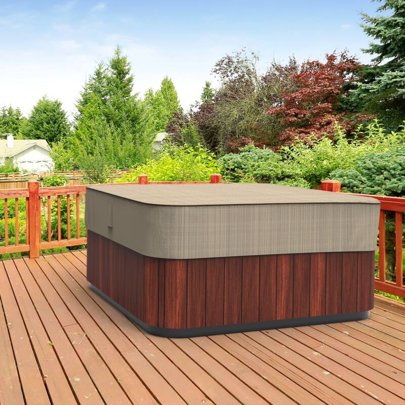 Budge StormBlock™ Mojave Black Ivory Square Hot Tub Cover Multiple Sizes