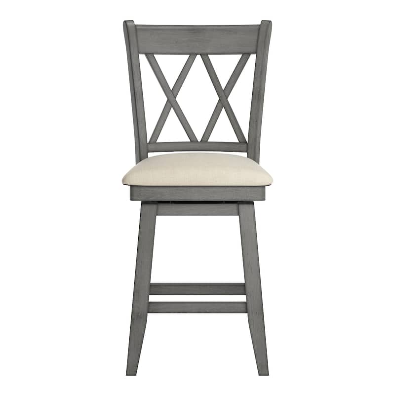Eleanor Double X Back Wood Swivel Bar Stool by iNSPIRE Q Classic