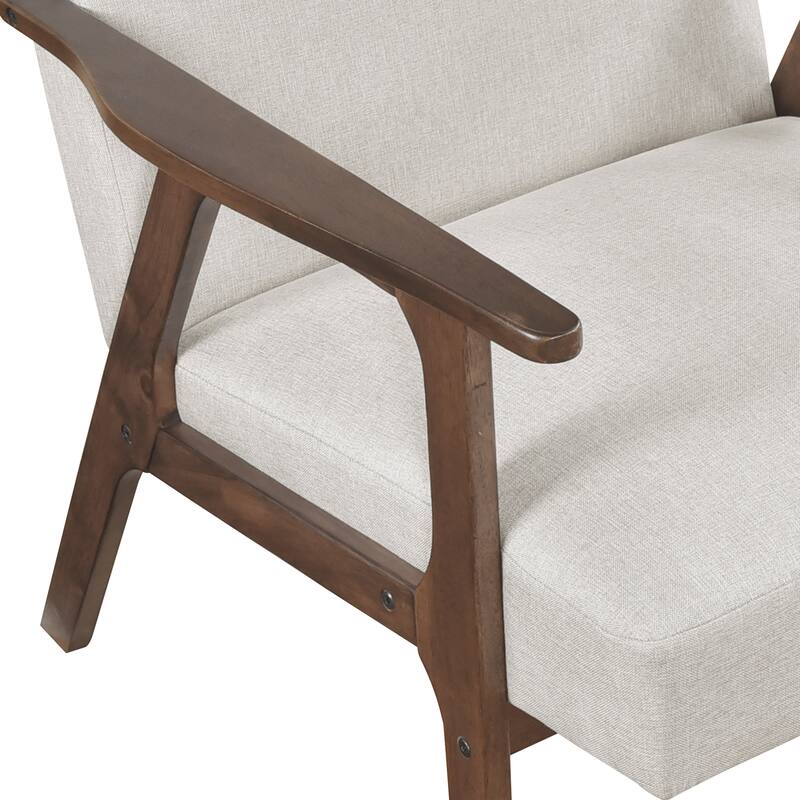 Dean 27" Textured Fabric Accent Chair - Solid Rubberwood Frame