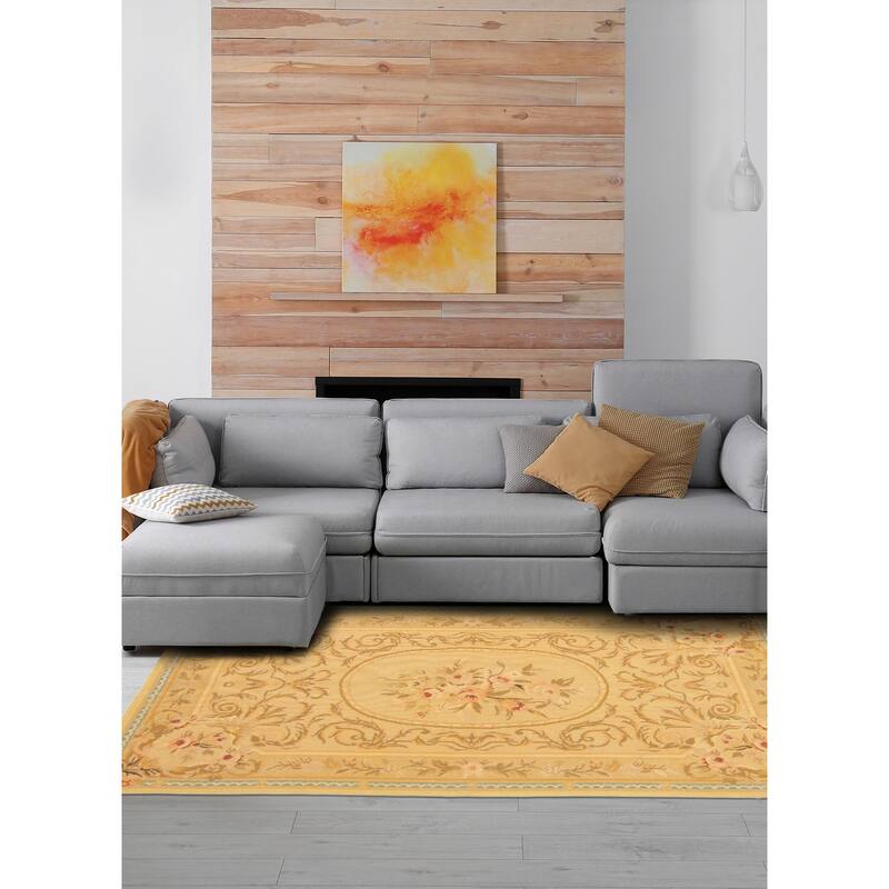 ECARPETGALLERY Flat-Weave Dynasty Khaki Cotton Tapestry Kilim - 2'11 x 4'11