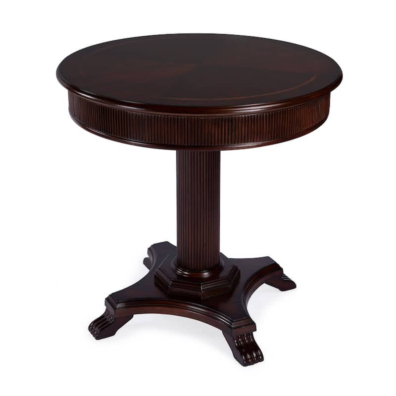 Ellsworth 36" Ribbed Pedestal Foyer Table - Chery Brown